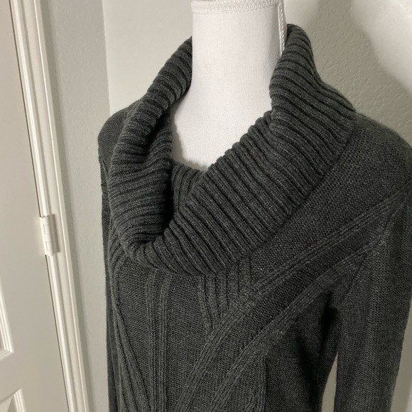 NWOT Alyx Dark Grey Cowl Neck Sweater Dress - Picture 3 of 8